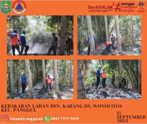 Minggu, 17 September 2023. Pemadaman Kebakaran Lahan Dusun Karang Desa Wonocoyo Kecamatan Panggul
