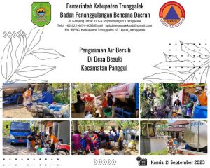 Kamis 21 September 2023. Pengiriman Air Bersih di Dsn. Sanggar, Dsn. Bungur dan Dsn. Kebunduren Ds. Besuki Kec. Panggul
