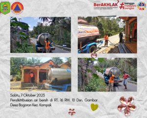 Sabtu, 7 Oktober 2023 BPBD Kab. Trenggalek melaksanakan pendistribusian air bersih bagi masyarakat terdampak kekeringan di Ds. Bogoran Kec. Kampak