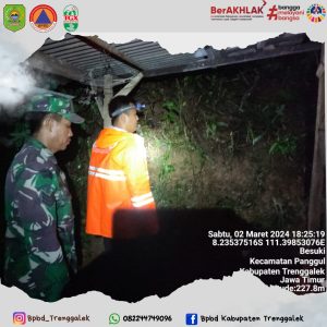Sabtu , 02 Maret 2024. LAPORAN KEJADIAN TANAH LONGSO di RT 20 RW 07 DESA BESUKI KEC PANGGUL KAB TRENGGALEK