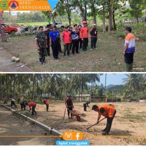 Kamis, 13 Juni 2024. Pembersihan/persiapan Lokasi Apel kesiapsiagaan Gempa Bumi dan Tsunami Yang Akan Dilaksanakan Pada Tanggal 26 Juni 2014