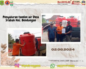Jum’at, 2 Agustus 2024 menyerahkan bantuan berupa tandon air untuk Desa Srabah Kecamatan Bendungan yang terdampak bencana kekeringan
