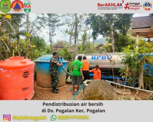 Minggu, 8 September 2024 BPBD Kab. Trenggalek mendistribusikan air bersih ke Kec. Pogalan, Kec. Karangan dan Kec. Tugu