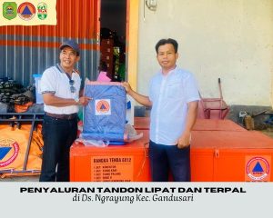 Rabu, 18 September 2024. BPBD Kabupaten Trenggalek Menyaluran bantuan Sarpras untuk warga Desa Ngrayung Kecamatan Gandusari