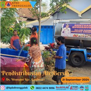 Sabtu, 21 September 2024 BPBD Kab. Trenggalek Memberikan Bantuan Air Bersih ke Ds. Sukosari Kec. Trenggalek dan Ds. Wonoanti Kec. Gandusari