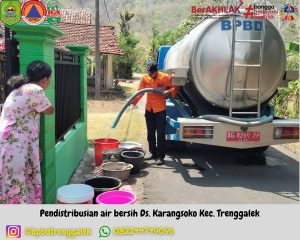 Kamis, 26 September 2024 BPBD Kab. Trenggalek mendistribusikan air bersih ke Kecamatan Trenggalek dan Kecamatan Tugu