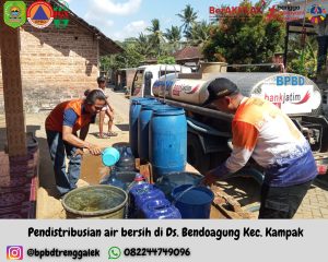 Sabtu, 26 Oktober 2024 BPBD Kab. Trenggalek mendistribusikan bantuan air bersih untuk warga Kecamatan Trenggalek dan Kecamatan Kampak