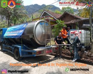 Senin, 4 November 2024 BPBD Kab. Trenggalek mendistribusikan bantuan air bersih ke Ds. Pogalan dan Ds. Gembleb Kec. Pogalan