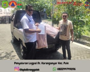 Rabu, 6 November 2024 Badan Penanggulangan Bencana Daerah Kab. Trenggalek menyalurkan bantuan berupa 10 lembar Terpal