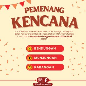 PENGUMUMAN PEMENANG LOMBA KECAMATAN TANGGUH BENCANA (KENCANA) DAN DESA SADAR BENCANA 2024