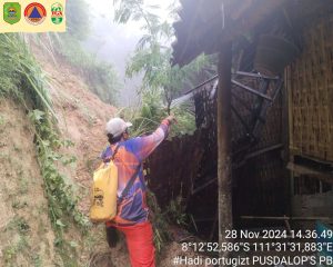 Rabu – Kamis, 27 – 28 November 2024 pukul 21.00 – Pukul 16.00 WIB Terjadi longsor menimpa dinding dapur rumah Bapak Ahmadi RT. 14 RW. 07 Dsn. Nglangon Ds. Cakul Kec. Dongko